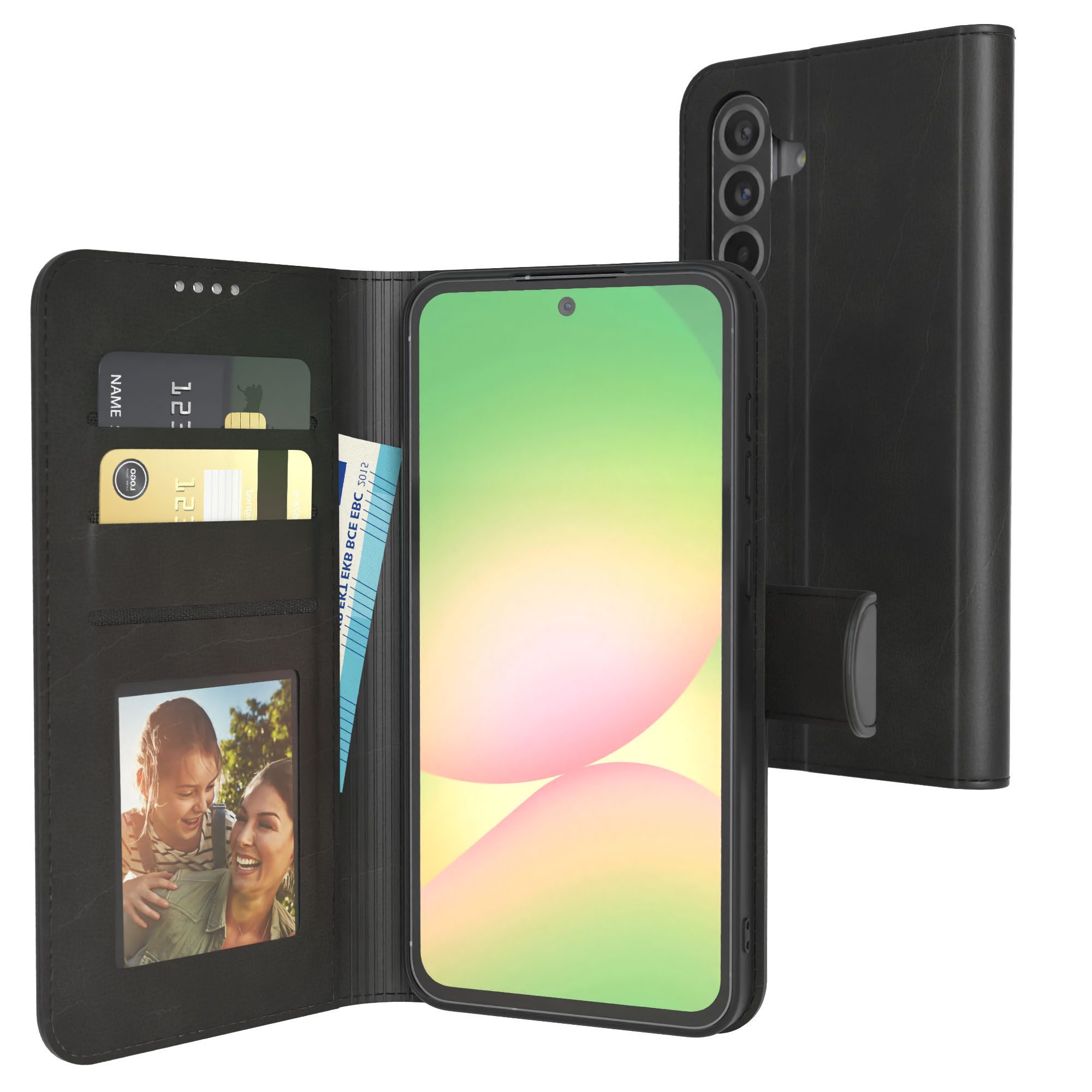 EAZY CASE Handyhülle Business Handytasche Samsung Galaxy A56 5G 6,7 Zoll, Schutzhülle mit Standfunktion zum Aufklappen aufstellbar Etui Schwarz