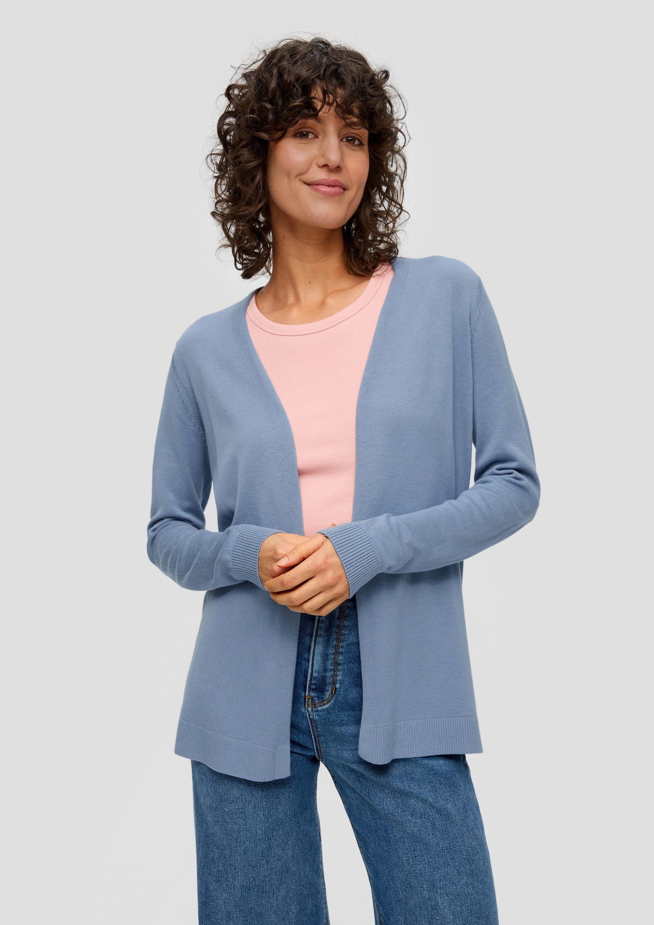 s.Oliver Cardigan Strickjacke Strickjacke aus Baumwoll-Viskosemix