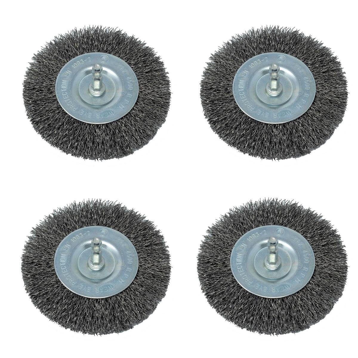 Grizzly Tools Fugenbürste Ersatzfugenbürste Metall 10 cm, für Akku Reinigungsbürste ARB 2040-2S, (4 Stück)