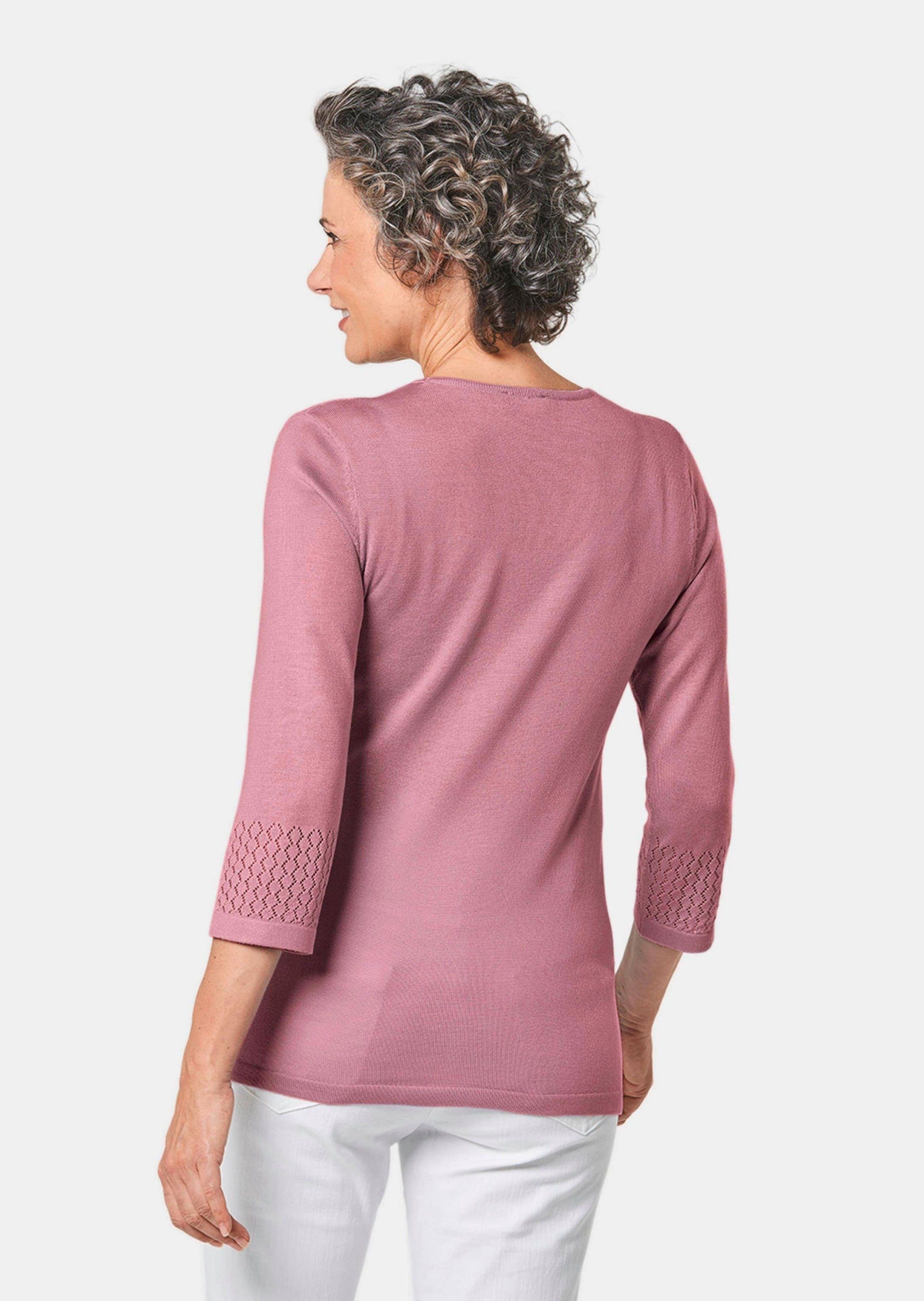 GOLDNER Strickpullover Pullover mit schönem Ajourmuster