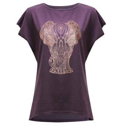Yogistar Yoga & Relax Shirt Yoga T-Shirt Batwing Elephant (1-tlg) Himmlisch schönes Shirt mit Kupfer-Print.