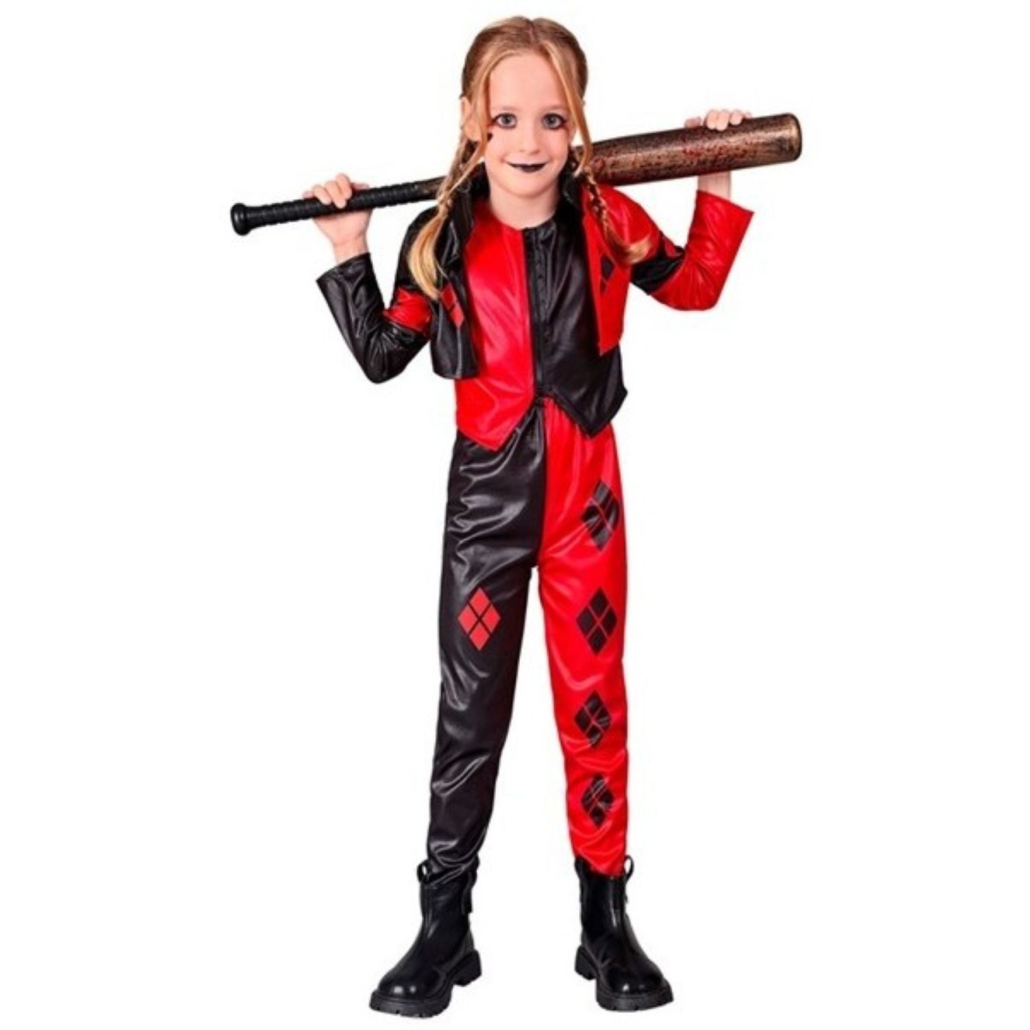 Widmann S.r.l. Clown-Kostüm Kostüm 'Böser Harlekin' für Kinder, Jacke, Weste