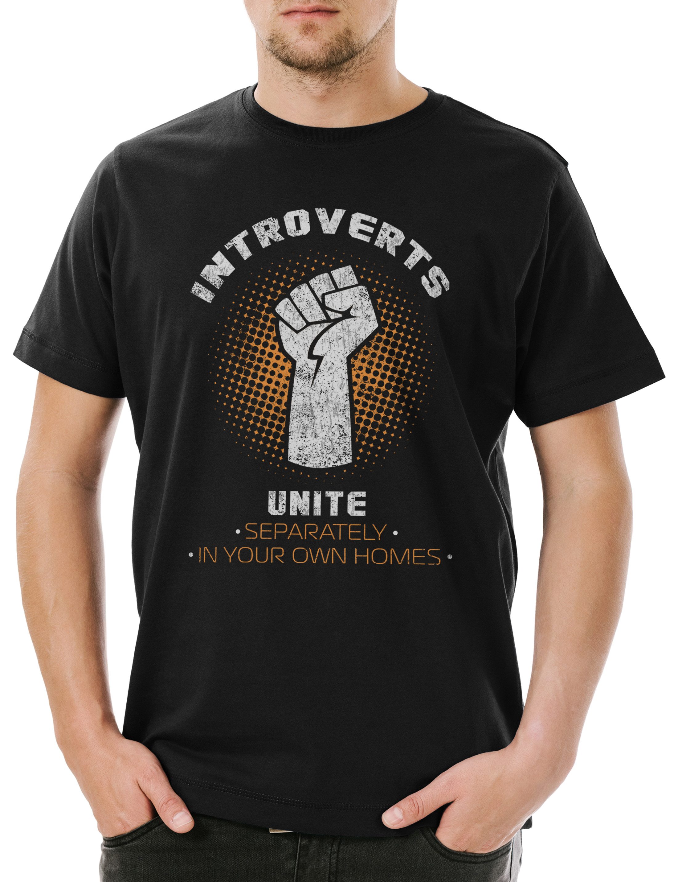 Print-Shirt Introverts Unite Herren T-Shirt Geek Nerd Fun Informatiker Informatik