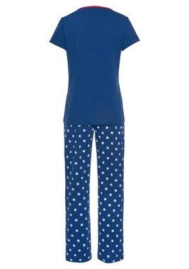 PEANUTS Pyjama (2 tlg., 1 Stück) mit Snoopy-Druck und Pünktchen-Hose