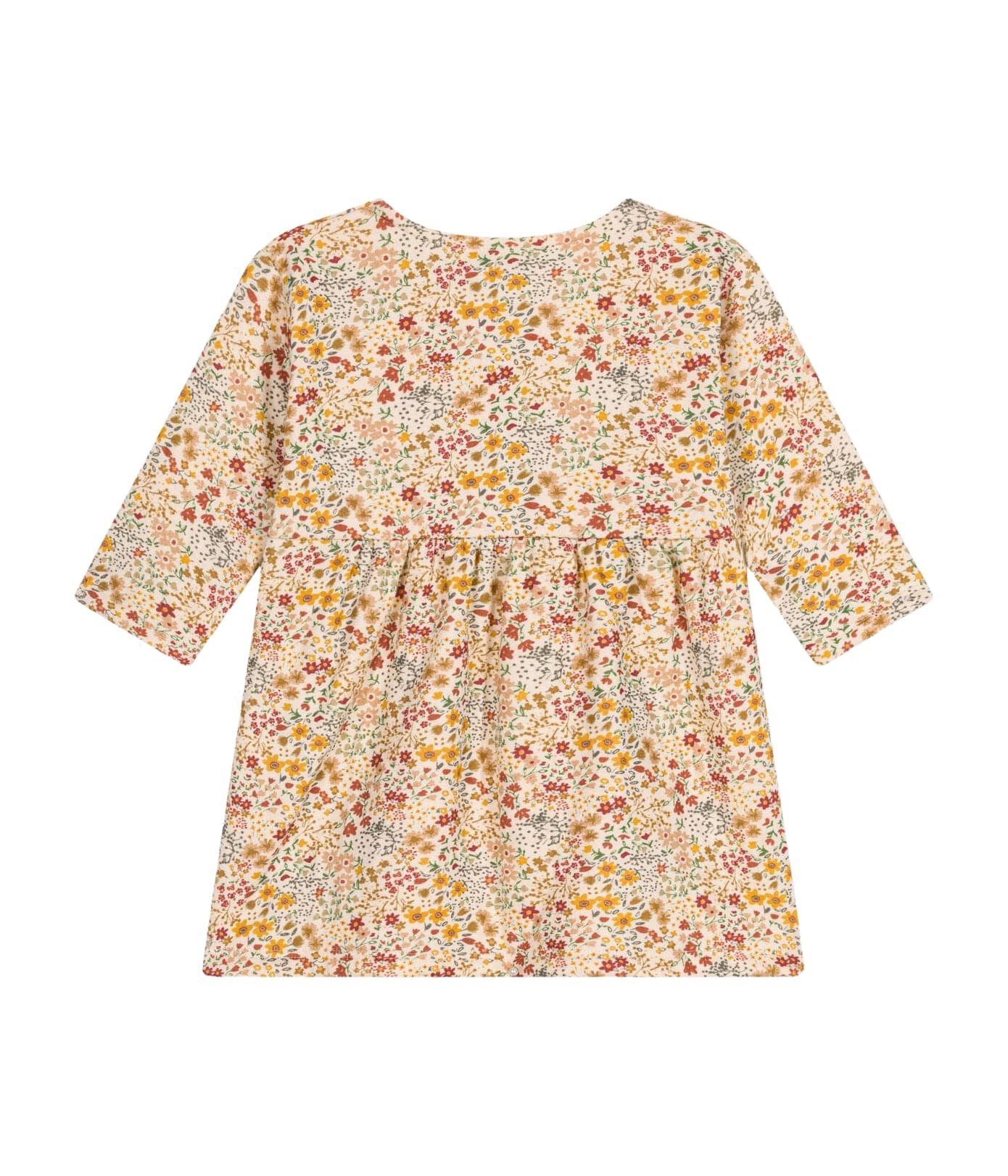 Petit Bateau Jerseykleid Petit Bateau langärmeliges Baby Kleid mehrfarbig Blumenprint Blumenprint