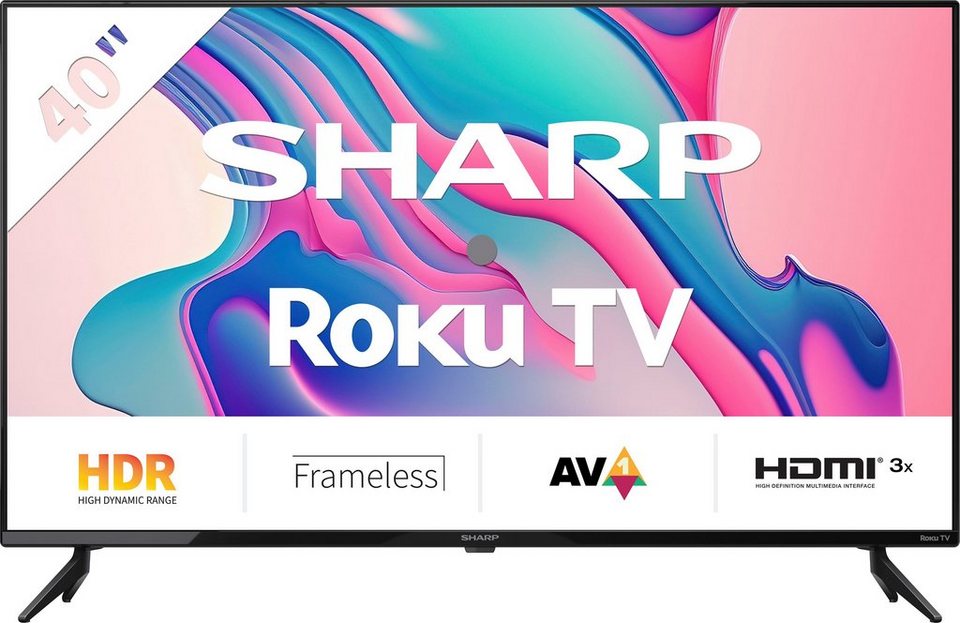 Sharp 2T-C40FDx LED-Fernseher (100 cm/40 Zoll, Full HD, Smart-TV, Roku TV  nur in Deutschland verfügbar, Rahmenlos, HDR10, Dolby Digital)