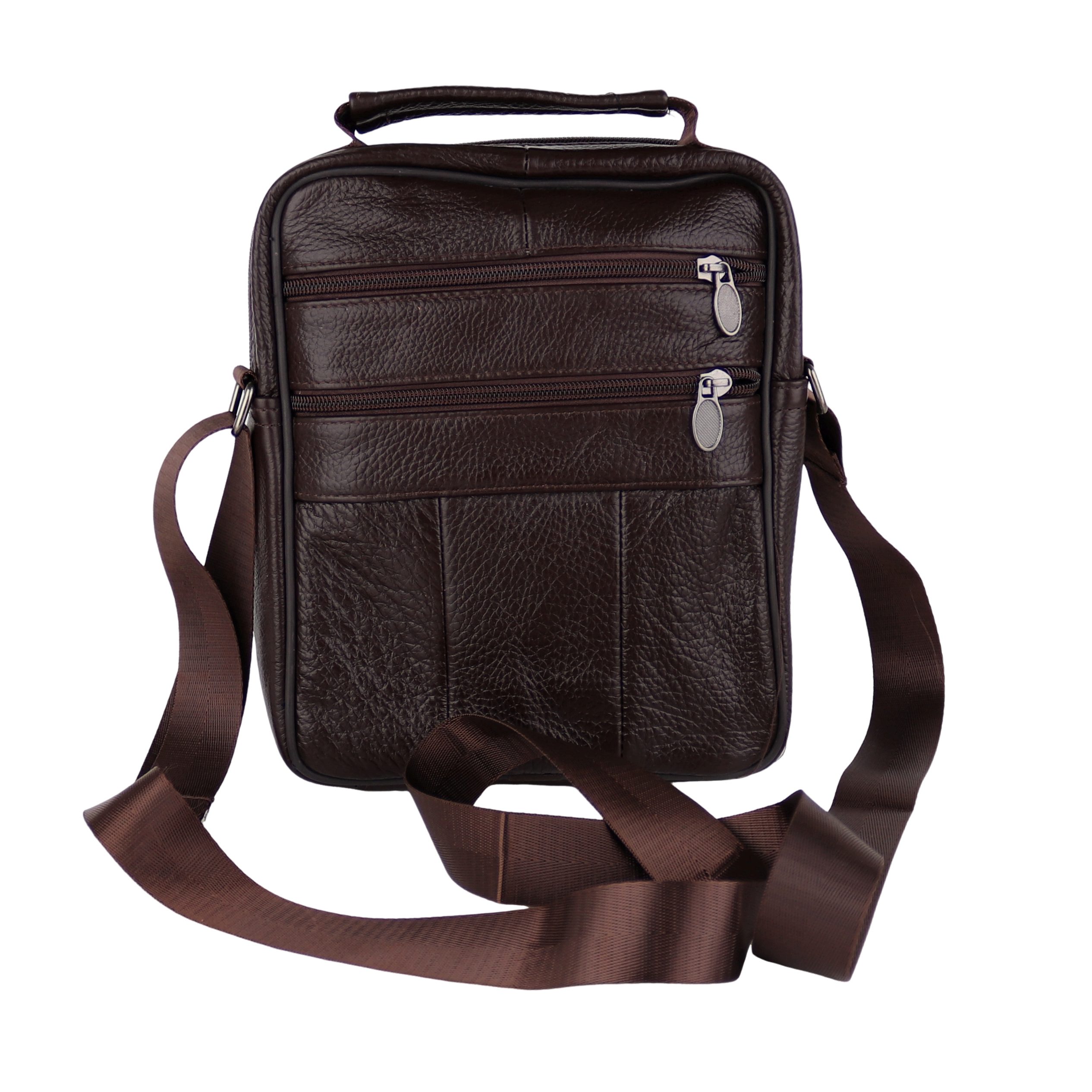 MIRROSI Schultertasche Herren Umhängetasche klein aus Echtleder (Messenger Bag), große Kapazität