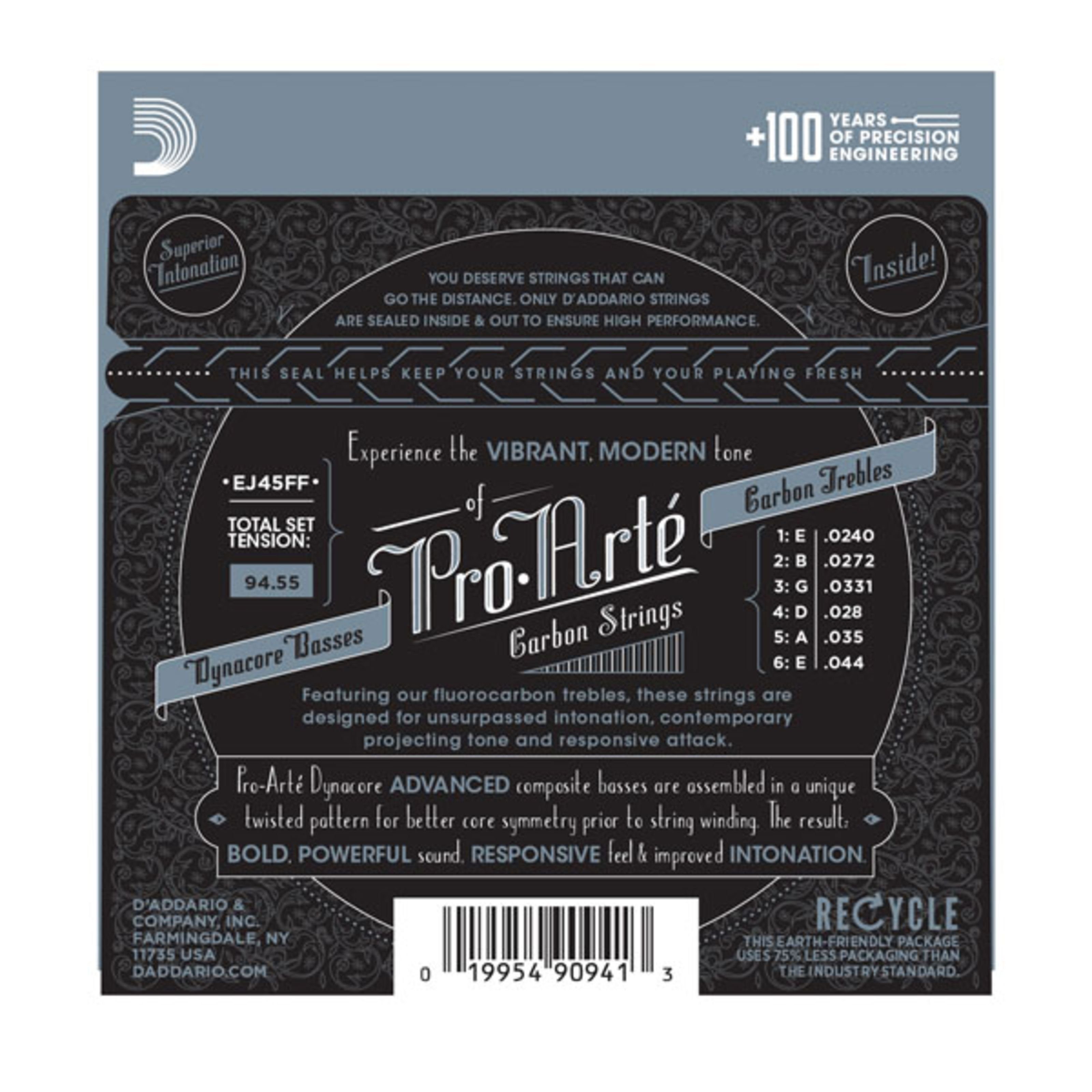 Daddario Saiten, (EJ45FF Pro Arte Carbon), EJ45FF Pro Arte Carbon - Konzertgitarrensaiten