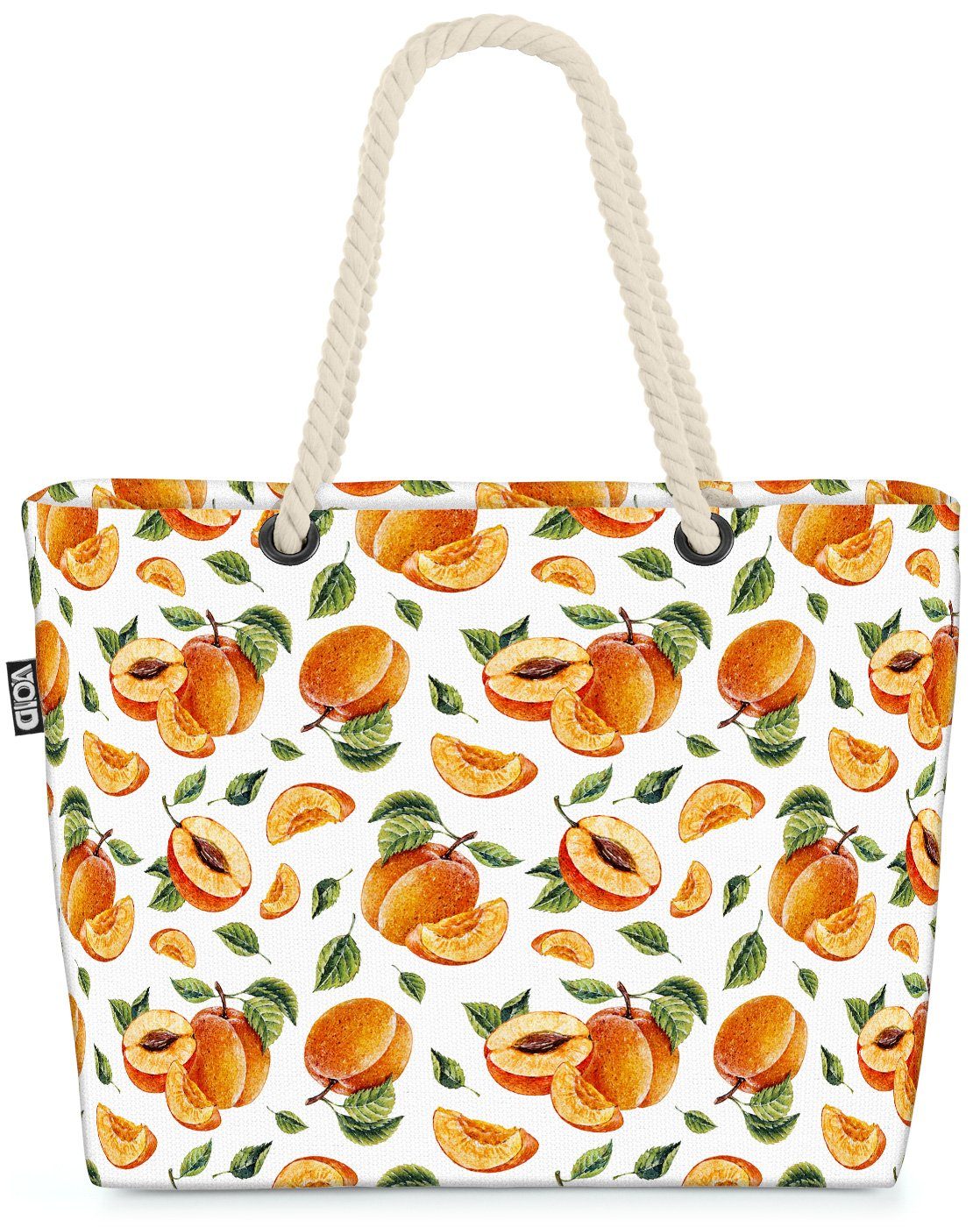 VOID Strandtasche Pfirsich Bag Obst-Garten Obst Pflanze Früchte Beach Sommer Aprikose Aprikosen (1-tlg)