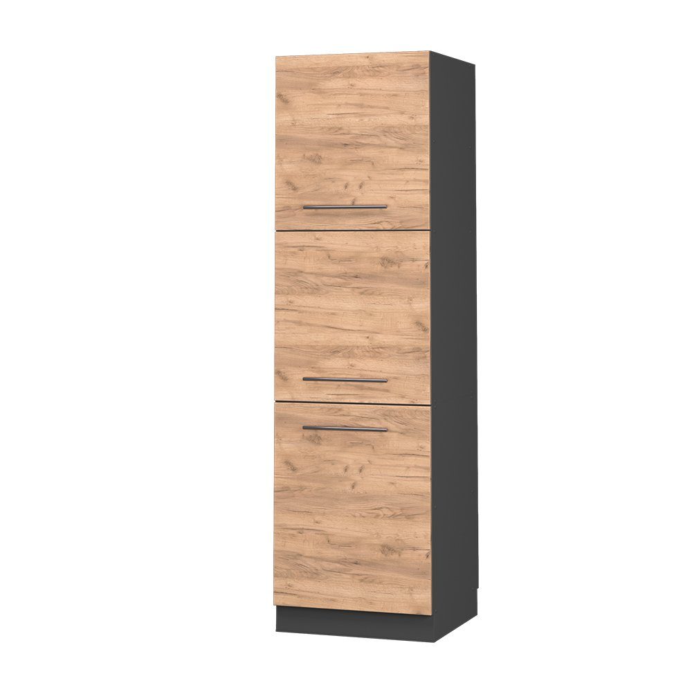 Vicco Hochschrank Fame-Line, Goldkraft Eiche/Anthrazit, 60 cm (1-St)