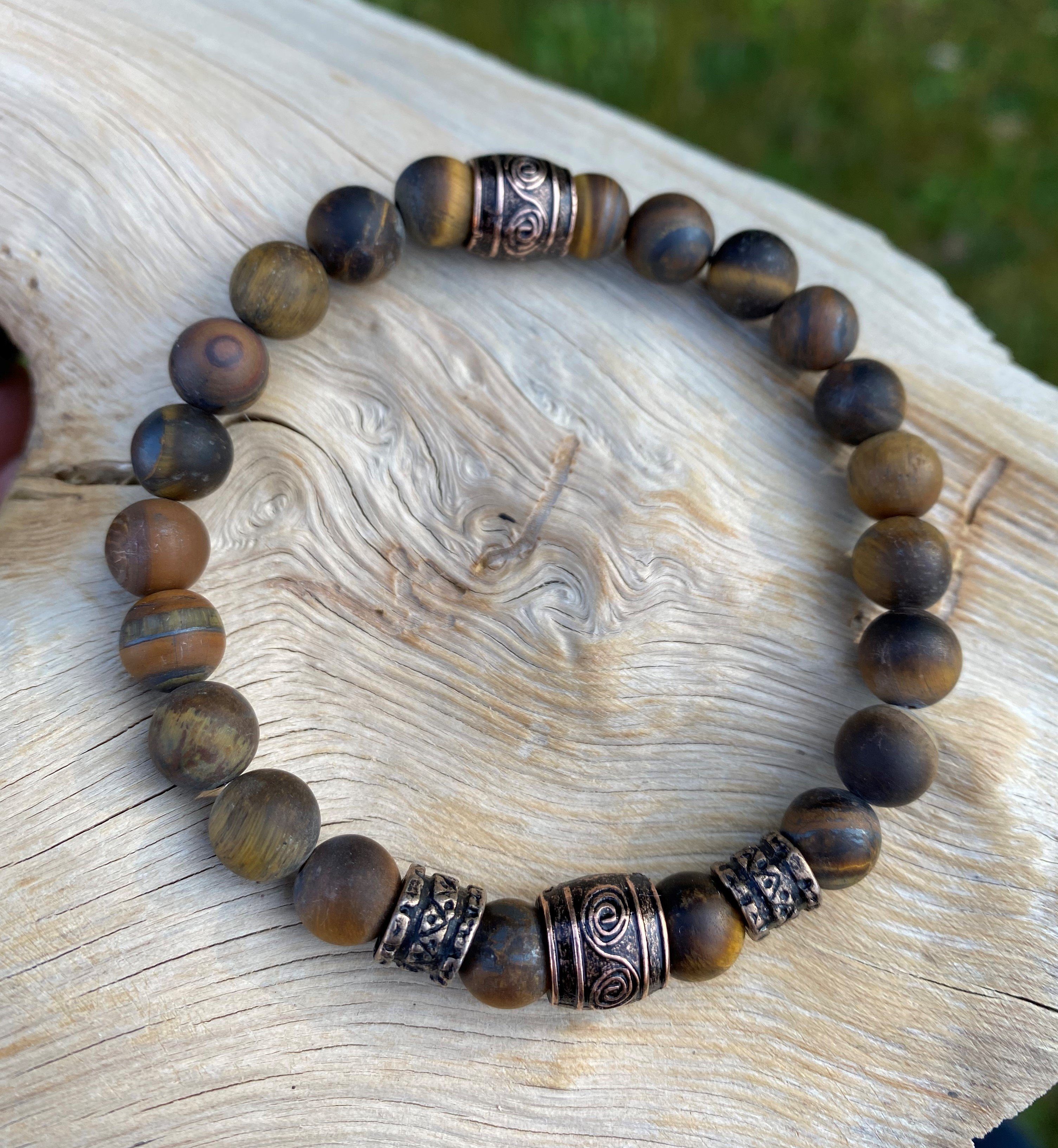 NAHLE Perlenarmband Naturstein Wikinger Armband Tigerauge (1-tlg), elastisc günstig online kaufen