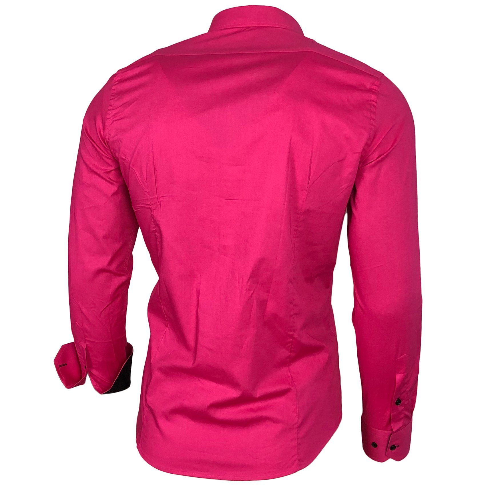 Baxboy Langarmhemd Baxboy Herren Kontrast Hemden Business Freizeit modernes Hemd B-500