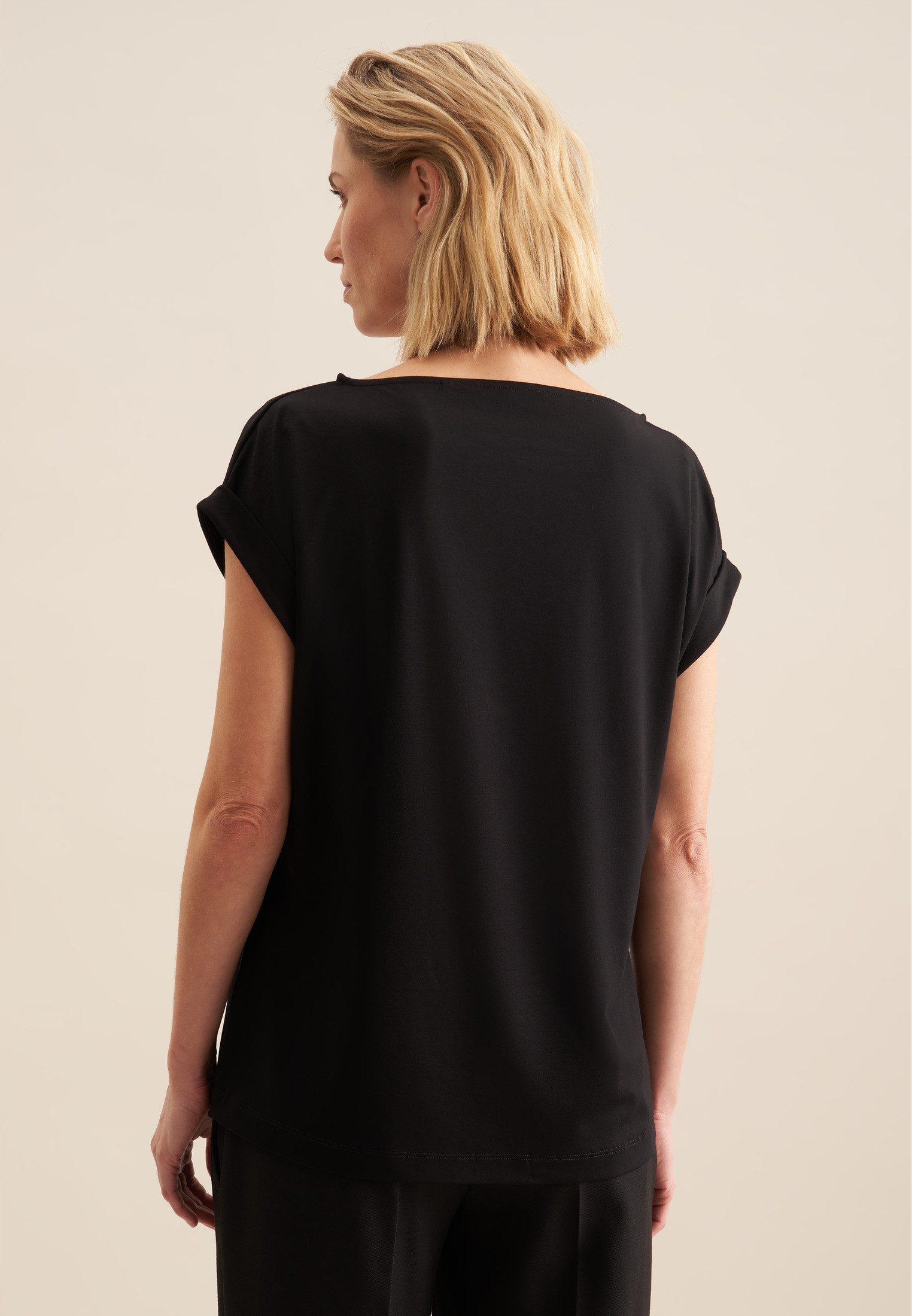 seidensticker Klassische Bluse Ohne Arm Rundhals Uni