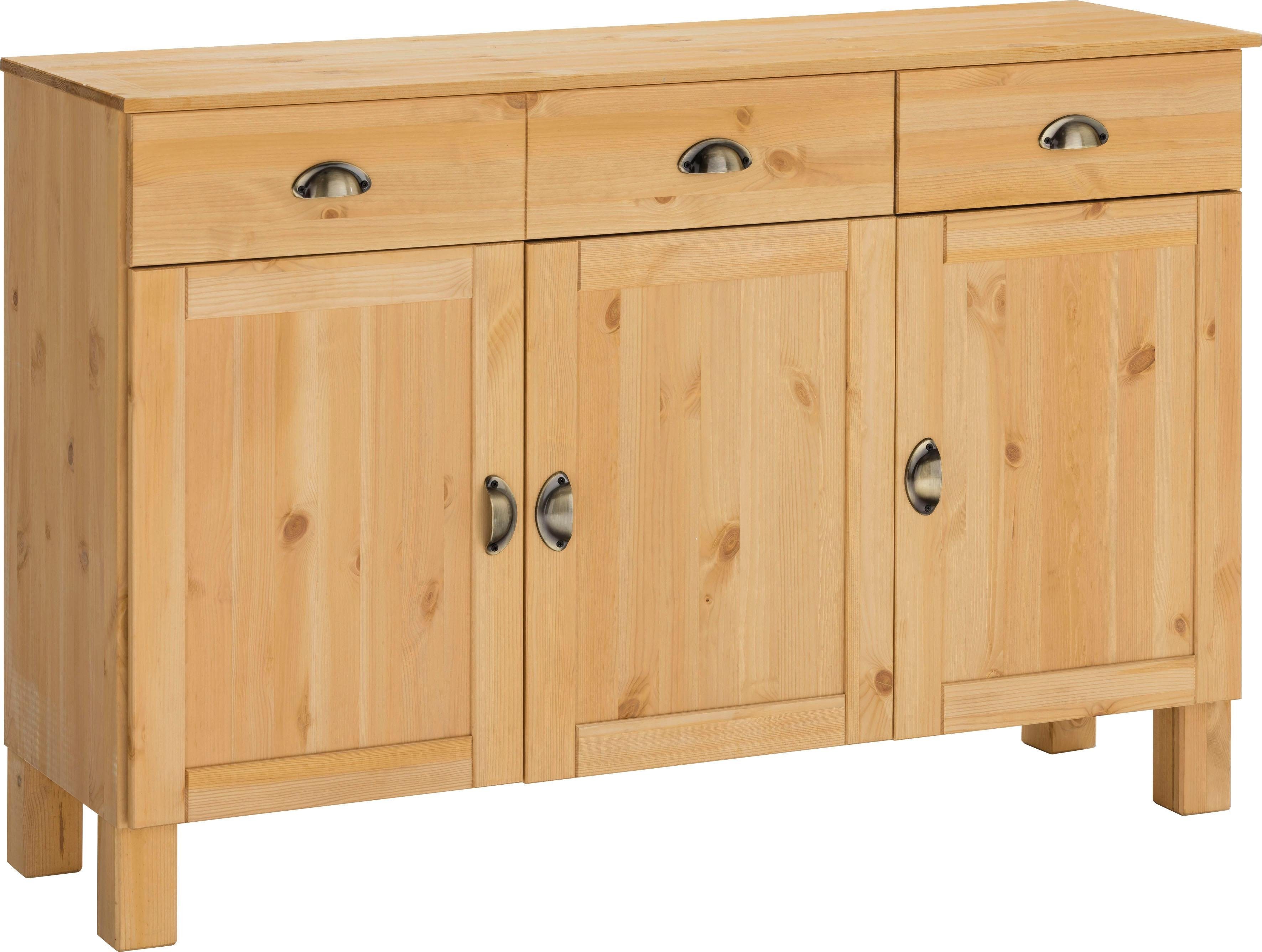 Home affaire Unterschrank Oslo 125 cm breit, 38 cm tief, als Sideboard, 3 Türen, 2 Schubladen