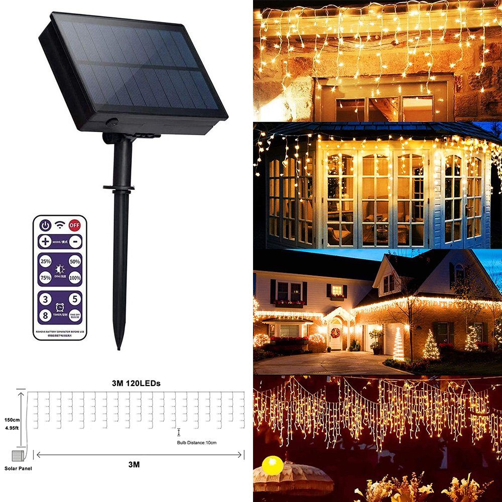 Rosnek LEDLichterkette »Solar LEDLichtervorhang Outdoor Wasserdichte