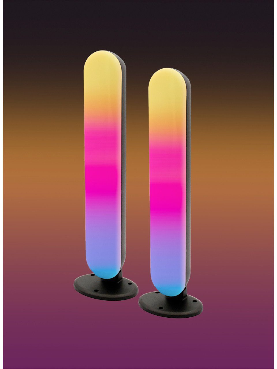 MegaLight Tischleuchte MegaLight Smart Light Bar Tuya 2er Pack 5 W RGBIC, Inkl. Leuchtmittel, Nicht dimmbar ohne Bewegungsmelder Smart Home-fähig