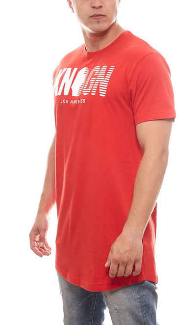 KINGIN Rundhalsshirt »KINGIN Herren Kurzarmshirt Shirt chilliges Oversized Rundhals-T-Shirt Rot«