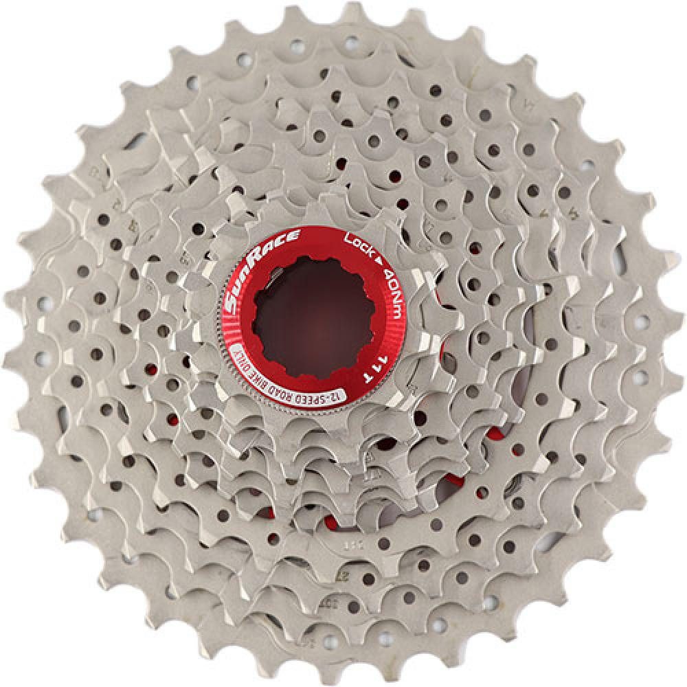 Zahnkranz SunRace Kassette 12-fach 11-36Z Silber metallic - CSRZ800 für Road & G