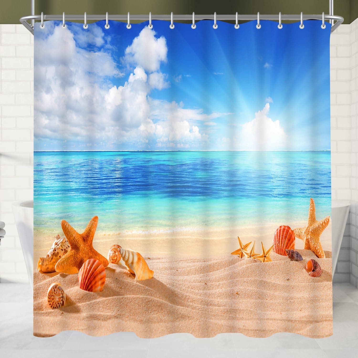 Duschvorhang Duschvorhang 150x200cm Sea Blue, Antischimmel Textil, Wasserabweisend