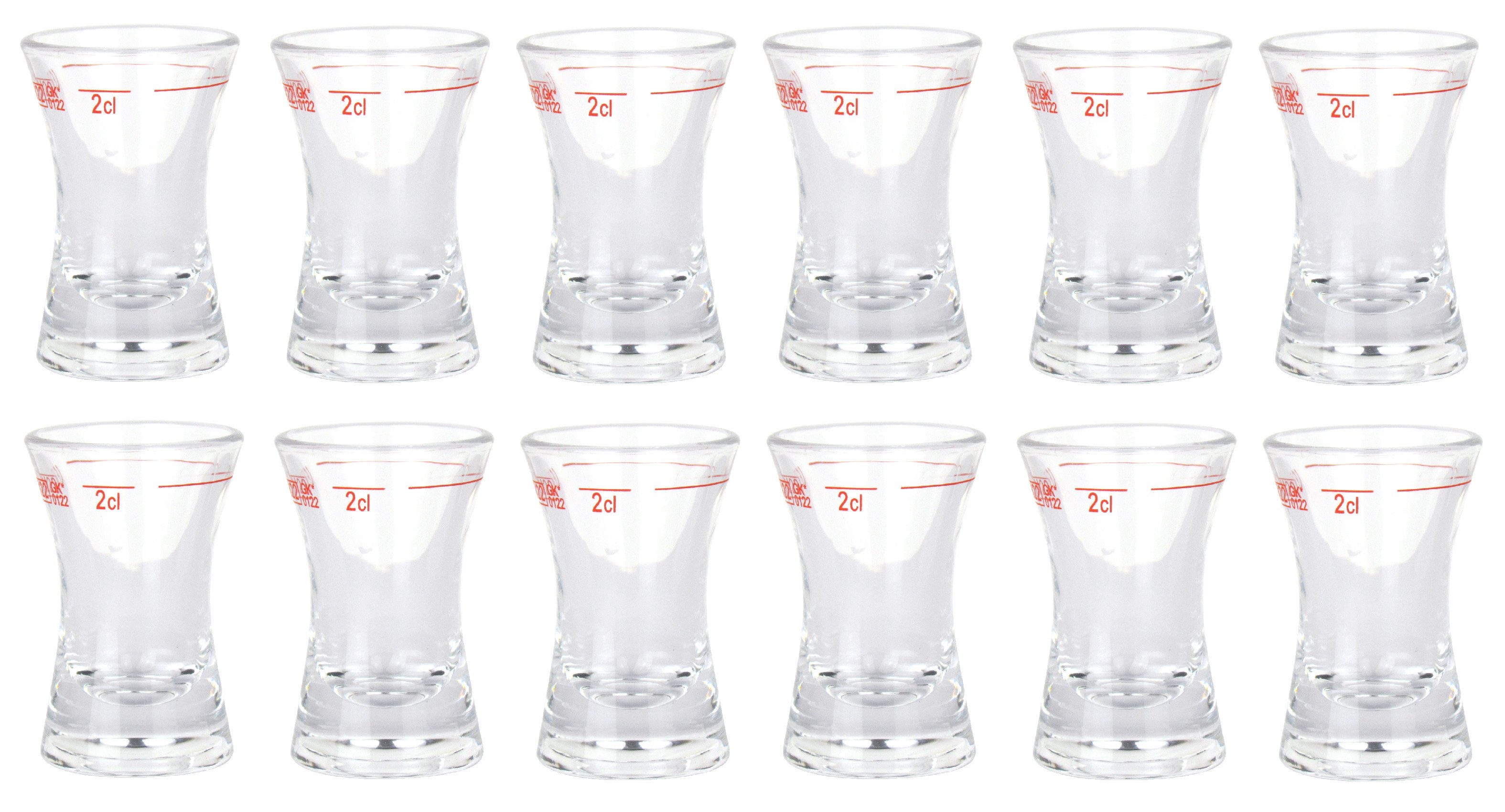Table Roc Schnapsglas Schnapsgläser 0,2cl Stamper Stamperl Pinneken Pinnken, 12-tlg., spülmaschinengeeignet