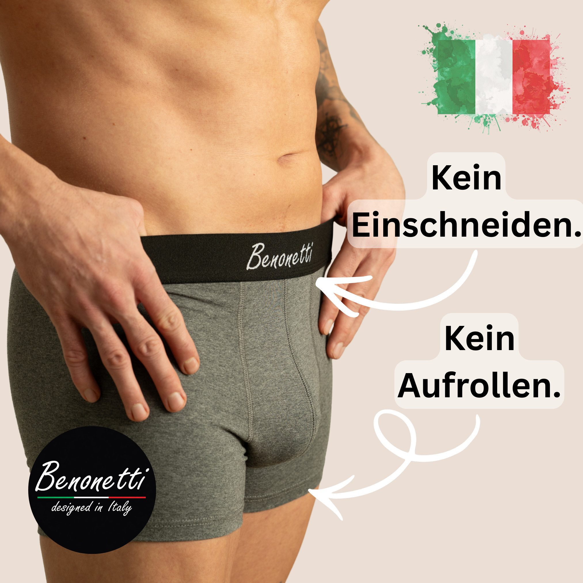 Benonetti Boxershorts Herren Baumwolle – Elastischer Bund Herren Boxershort günstig online kaufen