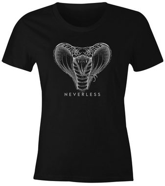 Neverless Print-Shirt Damen T-Shirt Kobra Print Grafikstil Designshirt Fashion Streetstyle Slim Fit Neverless® mit Print