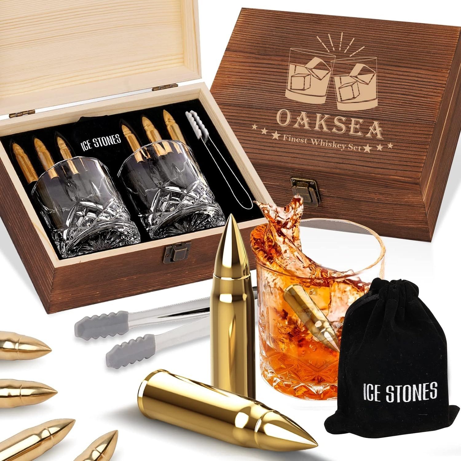 Cocktail-Set XL Whiskey Set mit Whiskeygläser und 6 Whiskysteine whisky geschenkset