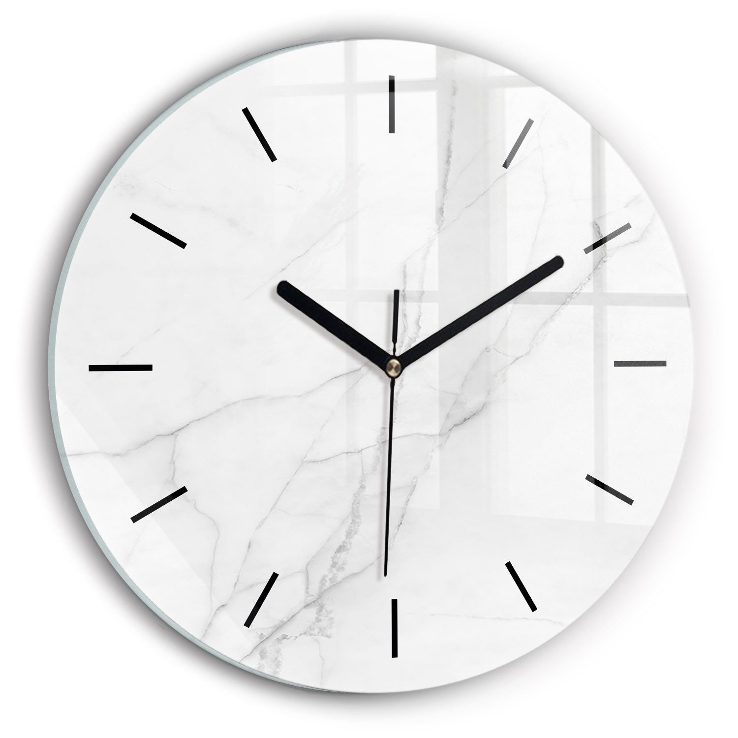 Tulup Wanduhr Dekorative Glasuhr Marmor Runde Moderne Uhr aus Gehärtetem Gl günstig online kaufen