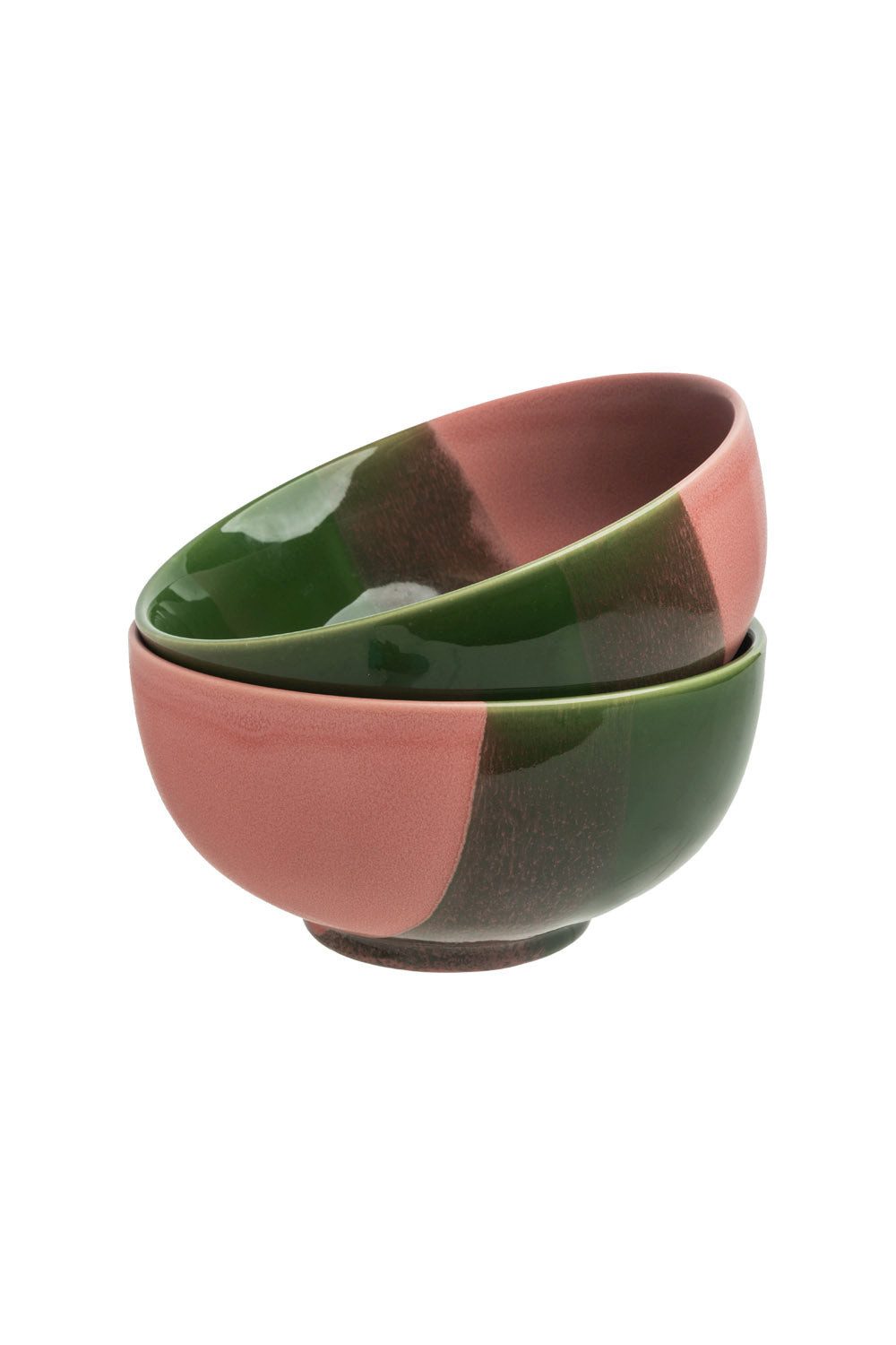 Tranquillo Schüssel Steinzeug Schale INDUSTRIAL grün/rosa Ø17 cm spülmaschinengeeignet