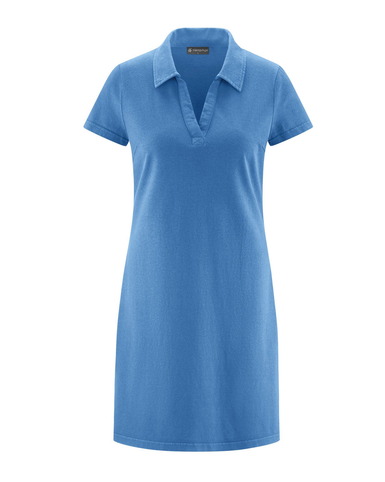 HempAge Sommerkleid Zeitloses Sommerkleid mit Liegekragen Hanf/Biobaumwolle Normal Fit