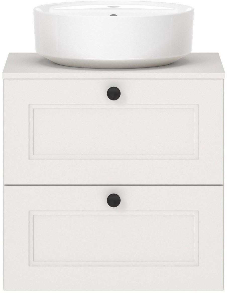 nobilia® Badmöbel-Set Cascada, (Set, 2-St., ink. rundem Aufsatzwaschbecken), vormontiert, mit Soft-Close, in vier Breiten