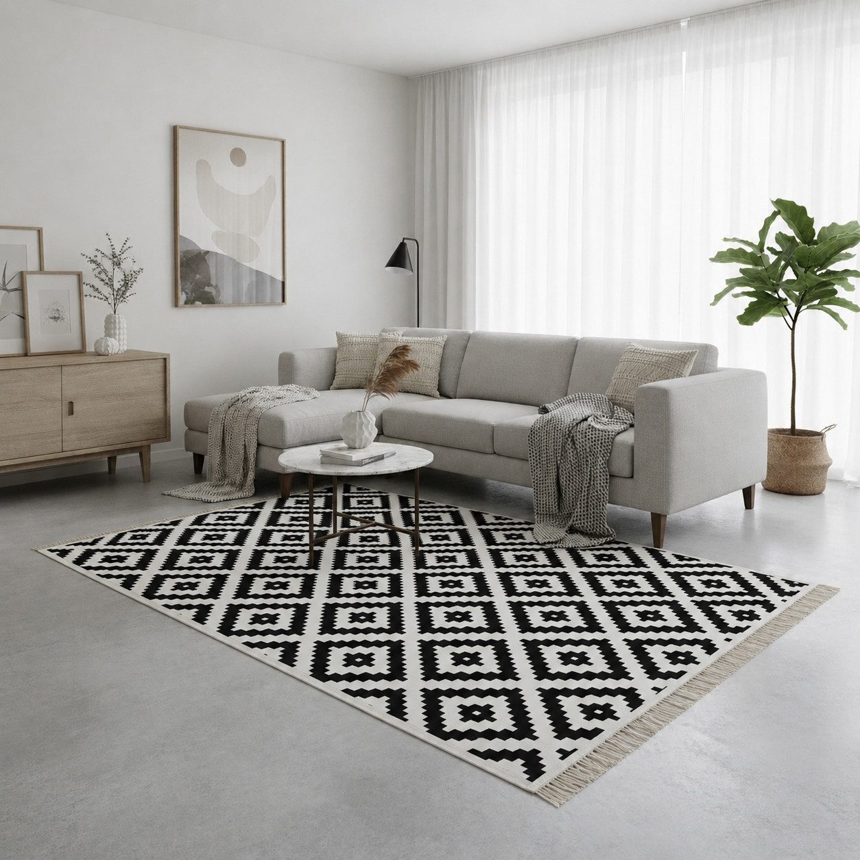 Jimri Teppich Kelim Teppich Wohnzimmer Schlafzimmer Küche, Badezimmer Läufer Flur, Läufer, Wendeteppich – Bild 5 von 5