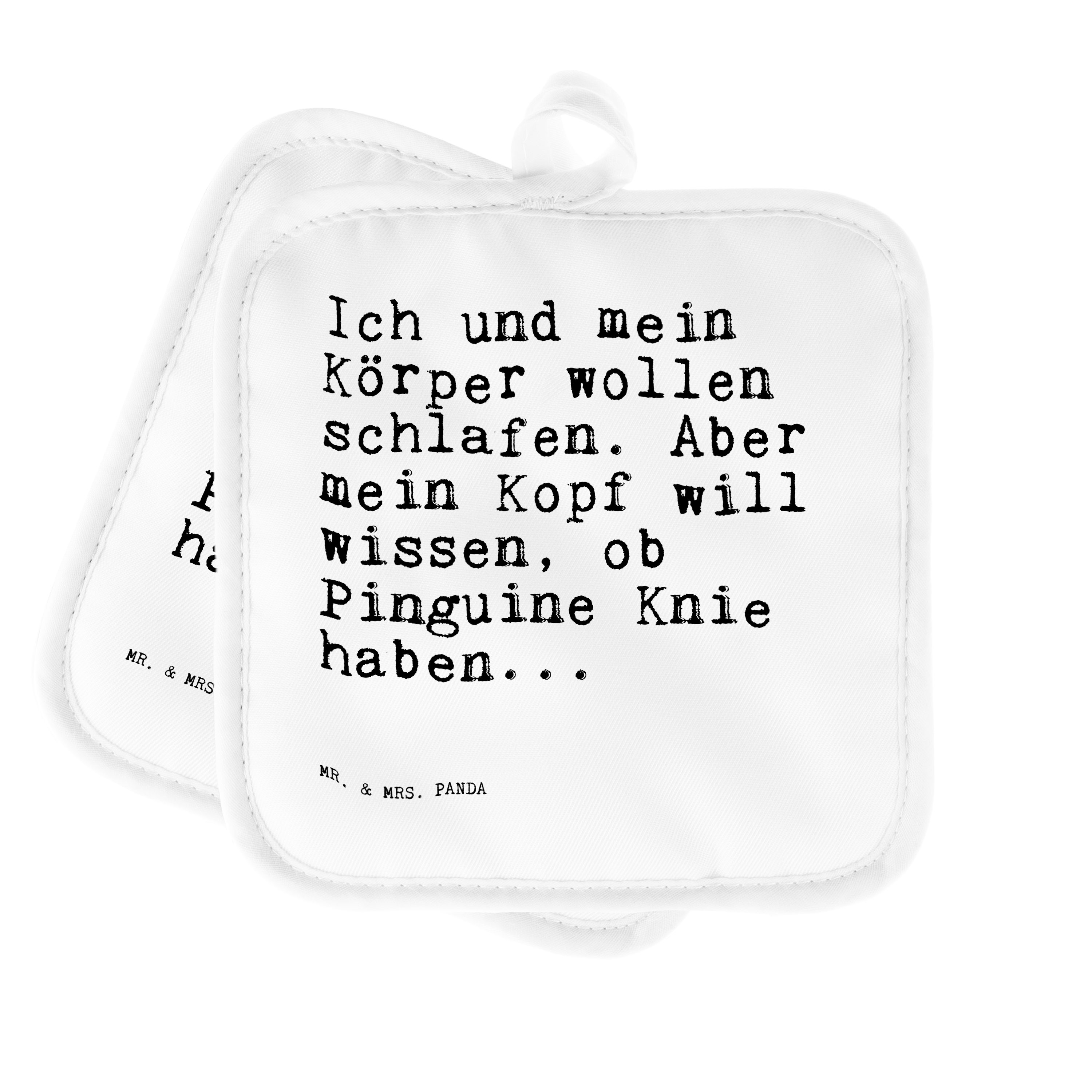 Mrs. Weiß Geschenk, Ich & Mr. Topflappen Topflappen, und - (1-tlg) Körper... Panda Topflap, - mein Spruch,