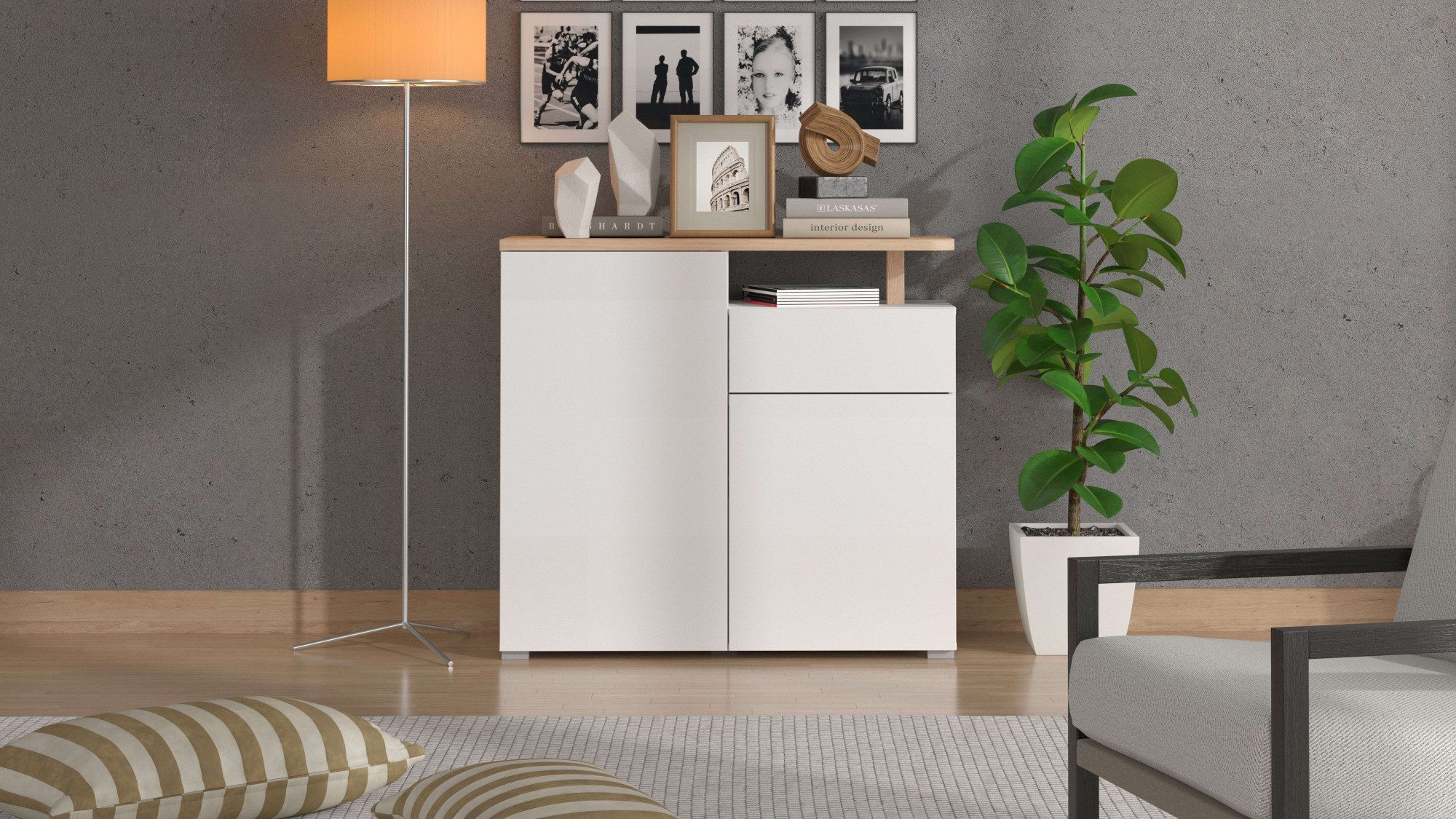 INOSIGN Kommode Aterno Sideboard, Anrichte, Breite 154 cm, mit Push-to-Open Funktion