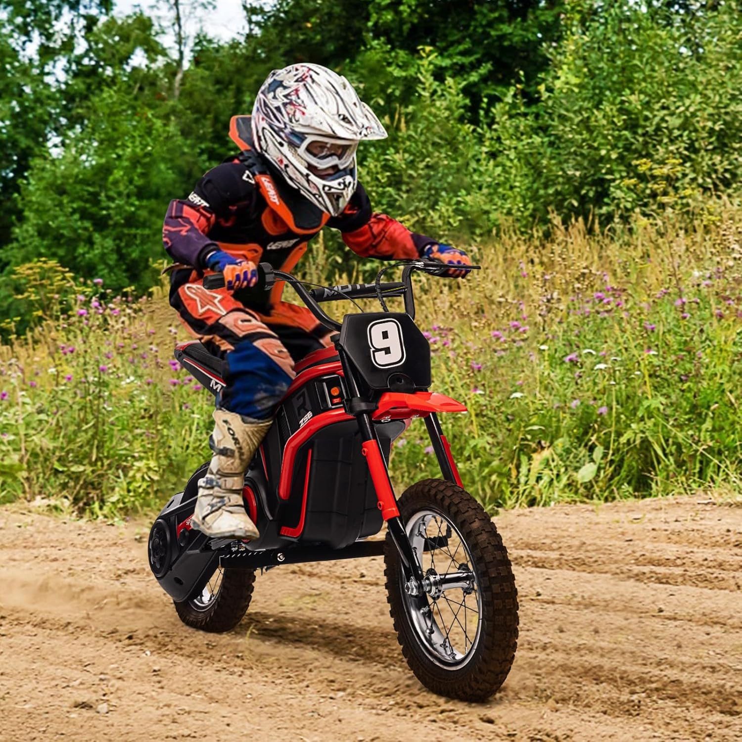 GarveeMore Elektro-Kindermotorrad Elektro-Motorrad für Kinder 24V 350W, 3 Geschwindigkeiten 8/12/23 km/h