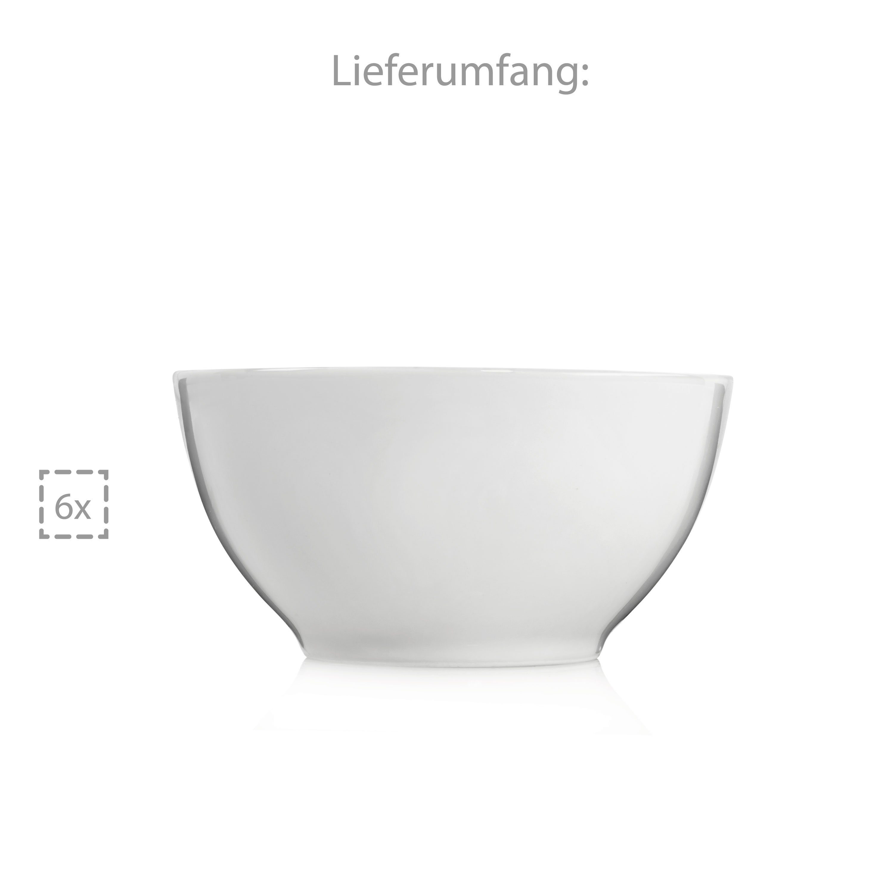 SÄNGER Müslischale Sunfort Schalen Set, Weiß, Porzellan, (Set, 6-tlg), rundes Design, 550 ml, Premium Collection – Bild 4 von 4