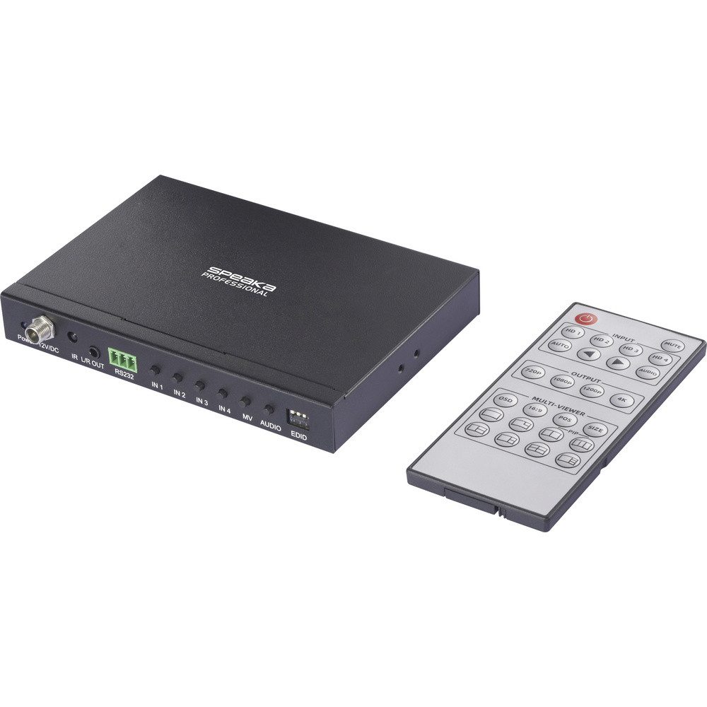 SpeaKa Professional SpeaKa Professional SP-HDS-QMV200 4 Port HDMI Quad Multi-Viewer mit Pi Netzwerk-Adapter
