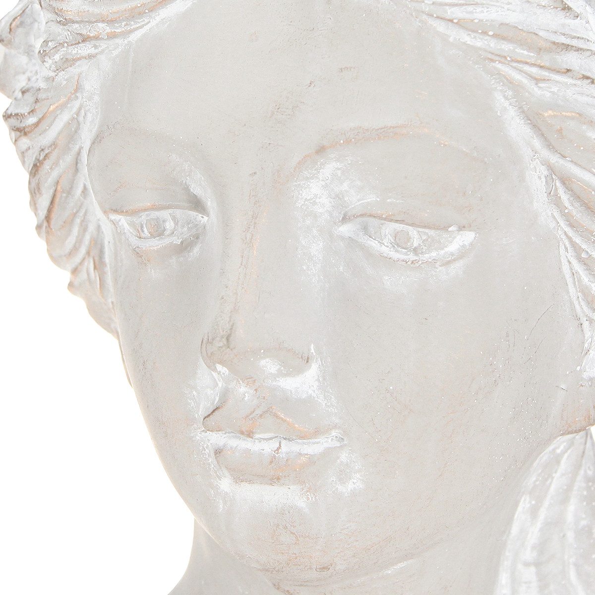 Viana Übertopf Antike Frauenbüste Steinguss Übertopf Grau Vase 15×14×25cm