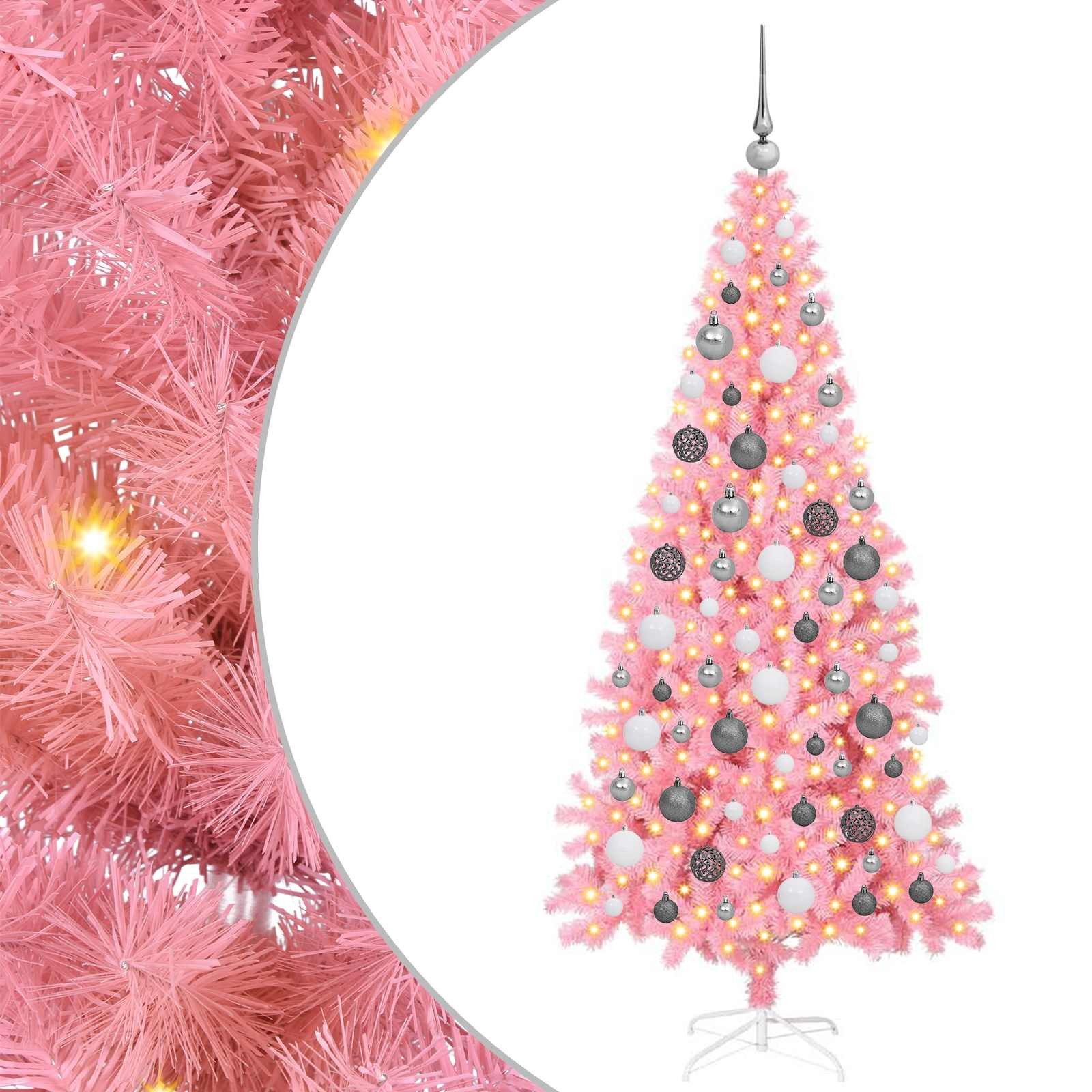 vidaXL Künstlicher Weihnachtsbaum Weihnachtsbaum Rosa 180 cm PVC