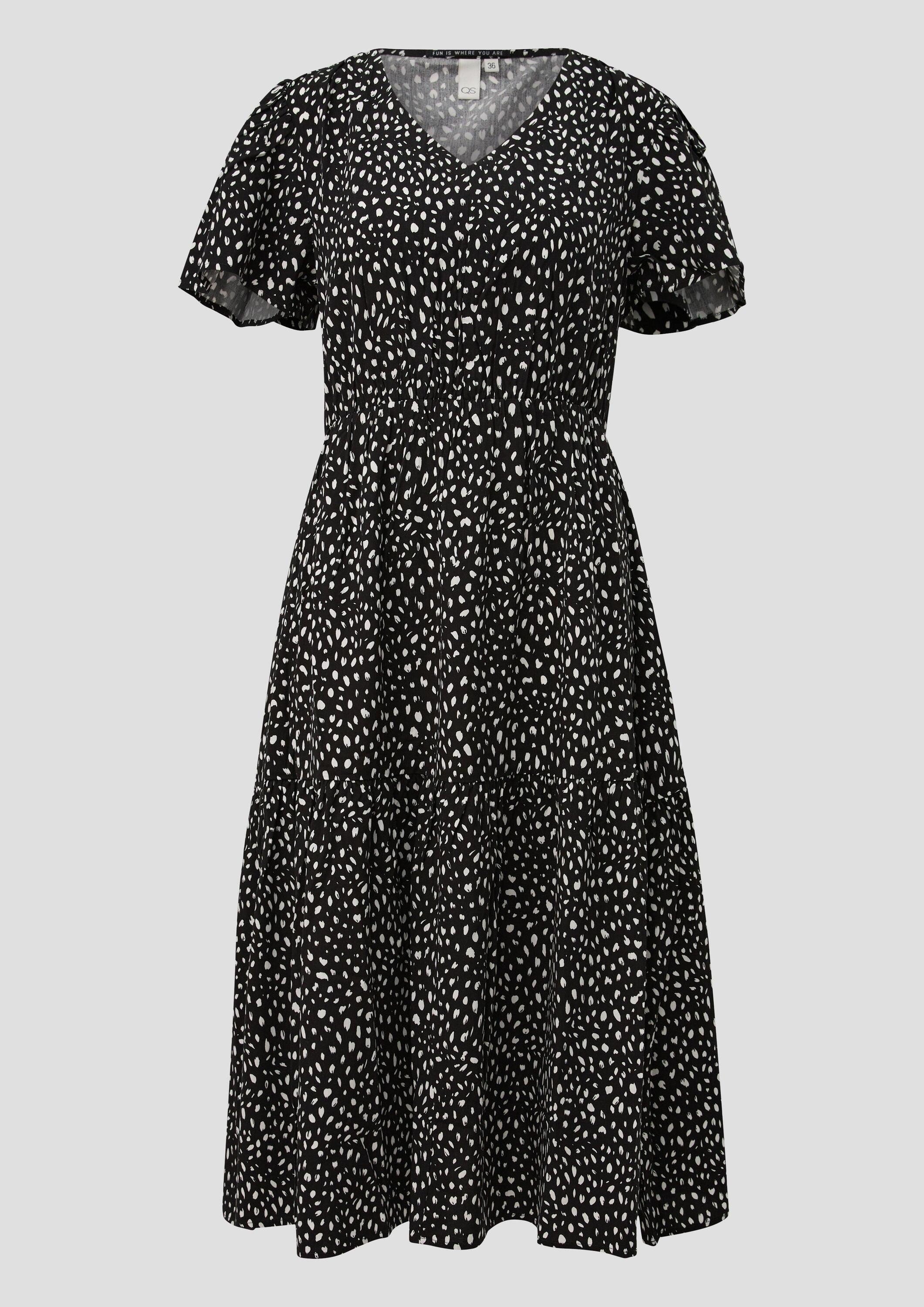 QS Midikleid Kleid Viskosekleid mit All-over-Print