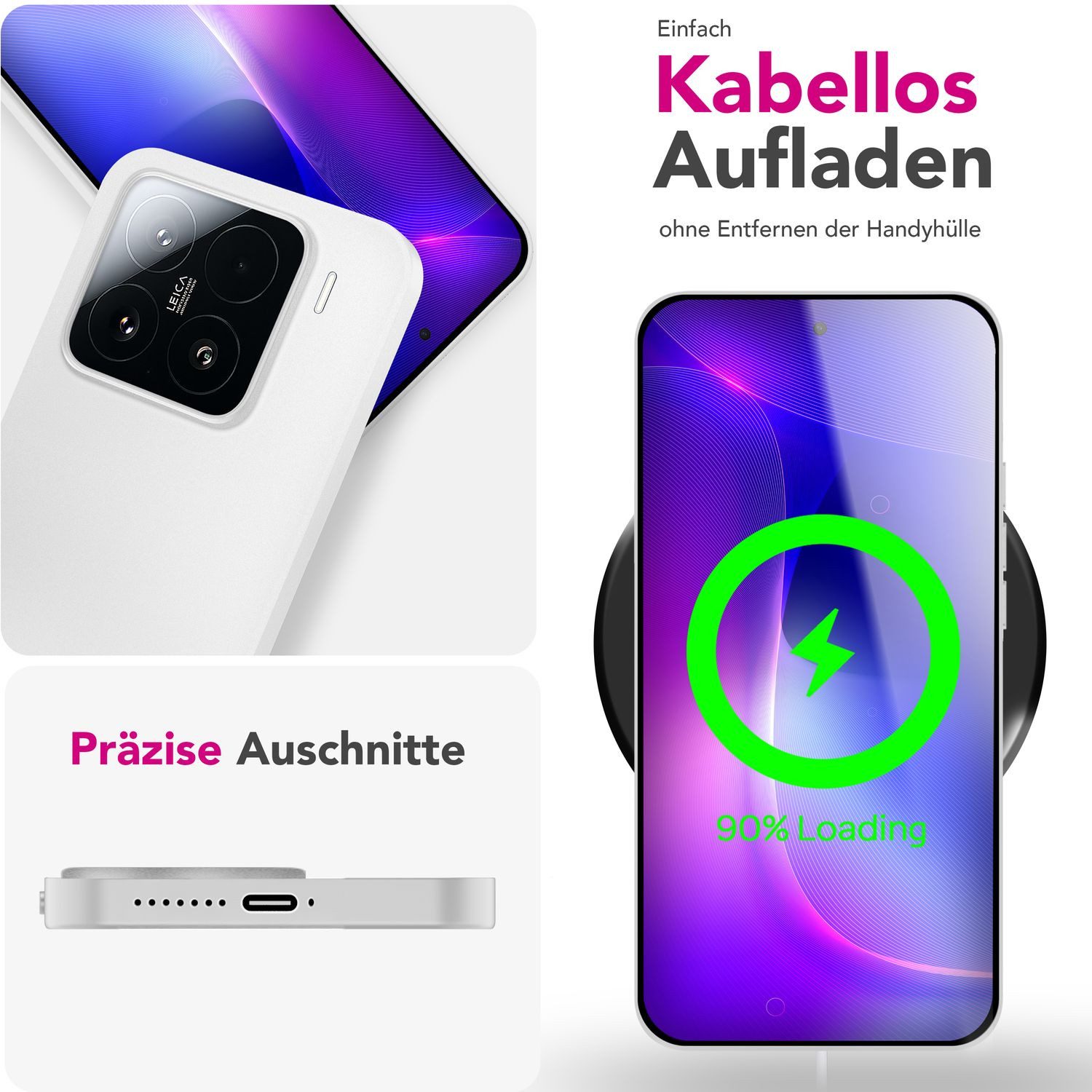 Nalia Smartphone-Hülle Xiaomi 15 16,2 cm (6,36 Zoll), Extrem Dünn 0,3mm / Mattiert / Anti-Schlieren / Rutschfest / Wireless