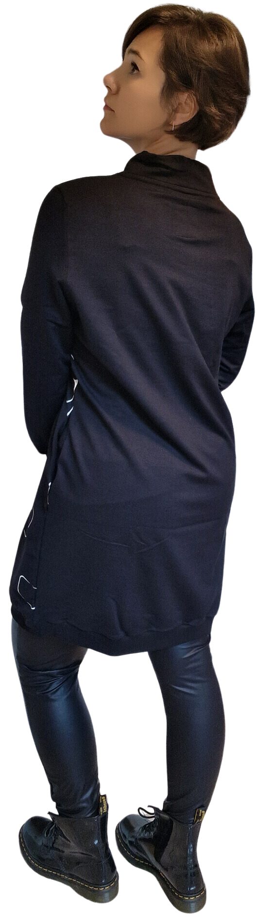 Gio Milano Sweatkleid G29-5106, Gio Milano Kleid mit Rautendruck und Strasssteinen