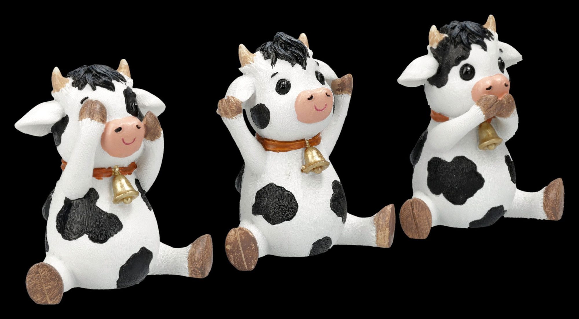 Figuren Shop GmbH Tierfigur Nemesis Now Kuh Figur – Lustige Tiere Statue 3er Set 9 cm Geschenk