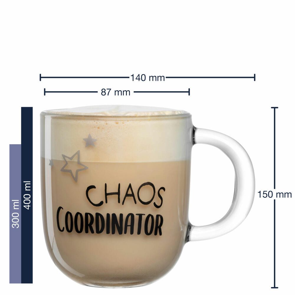 LEONARDO Tasse Ufficio Chaos Coordinator 400 ml, Glas