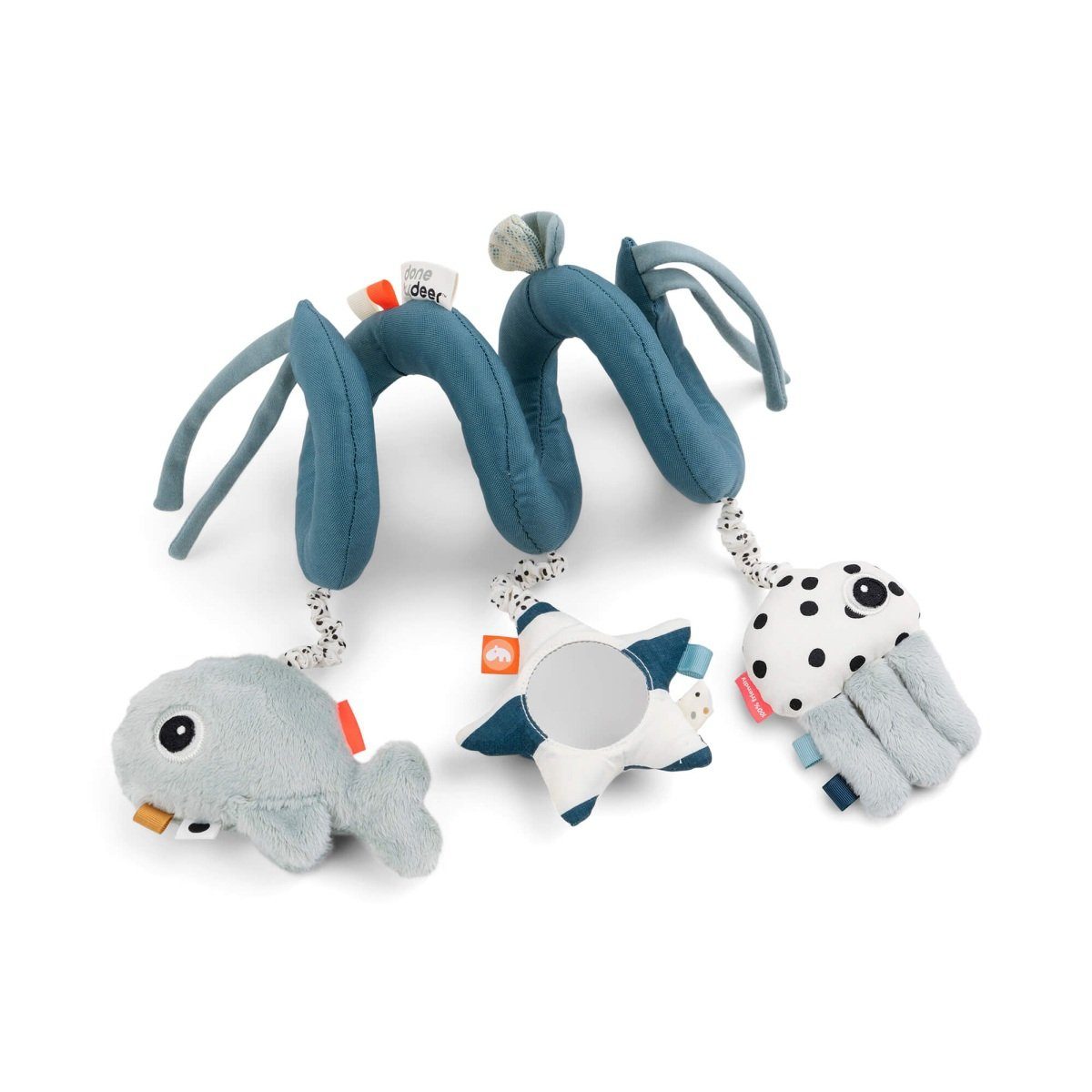 Done by Deer Greifspielzeug Activity Spirale Sea friends Blau Greifling Beißring Lernspiel