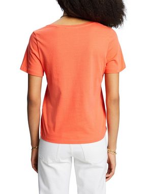 edc by Esprit T-Shirt Shirt mit Raffung, 100% Baumwolle (1-tlg)