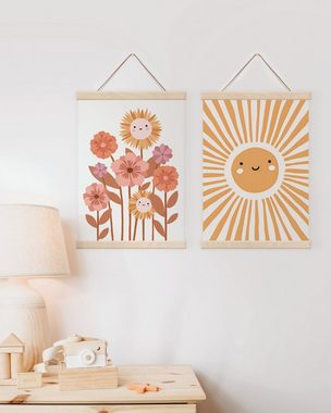JUSTGOODMOOD Poster Bilder Babyzimmer Kinderzimmer Wand Deko Print ohne Rahmen, Sonne, Poster in verschiedenen Größen