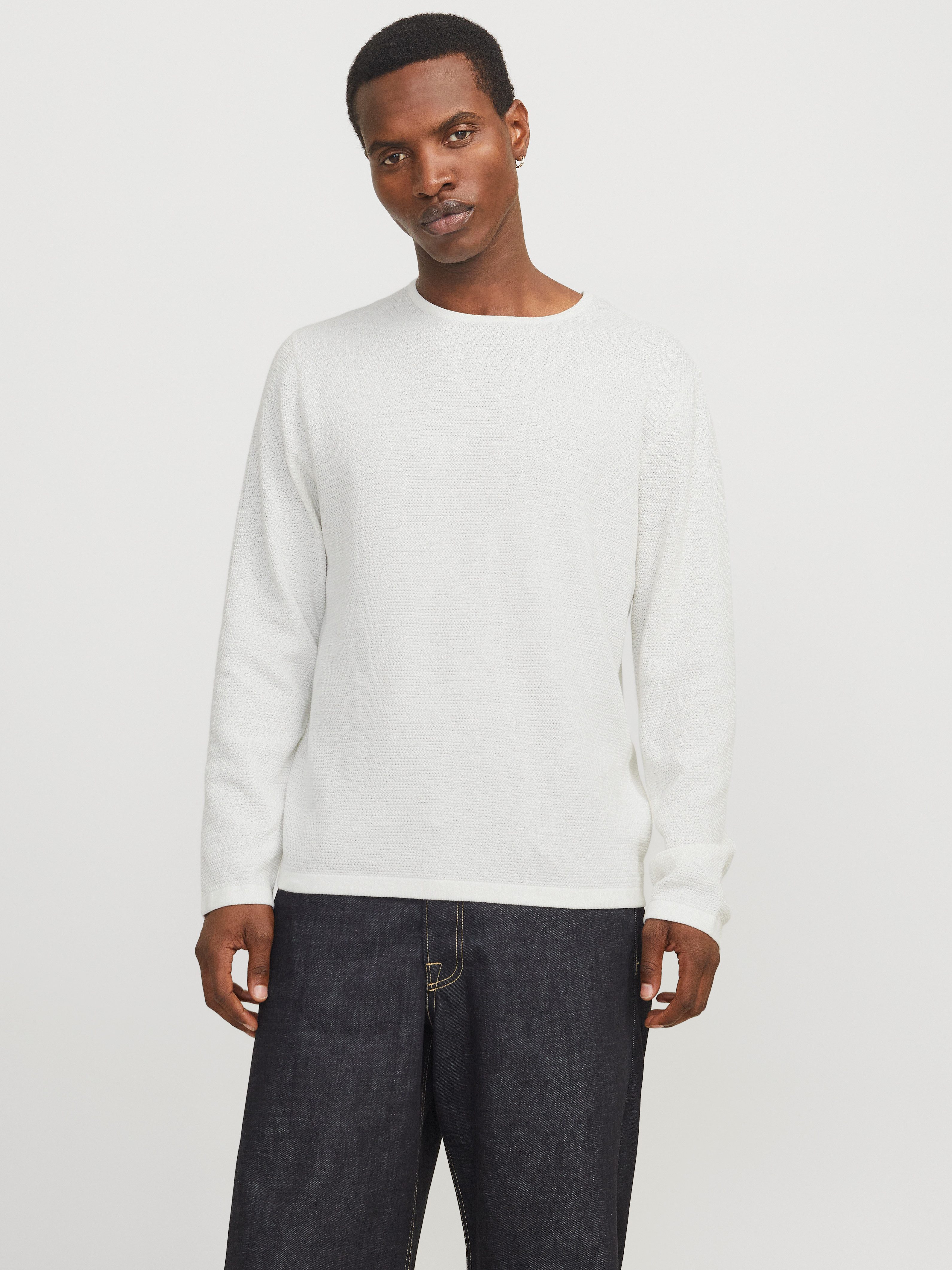 Jack & Jones Rundhalspullover JJEGEORGE KNIT CREW NECK NOOS mit Strick Opti günstig online kaufen