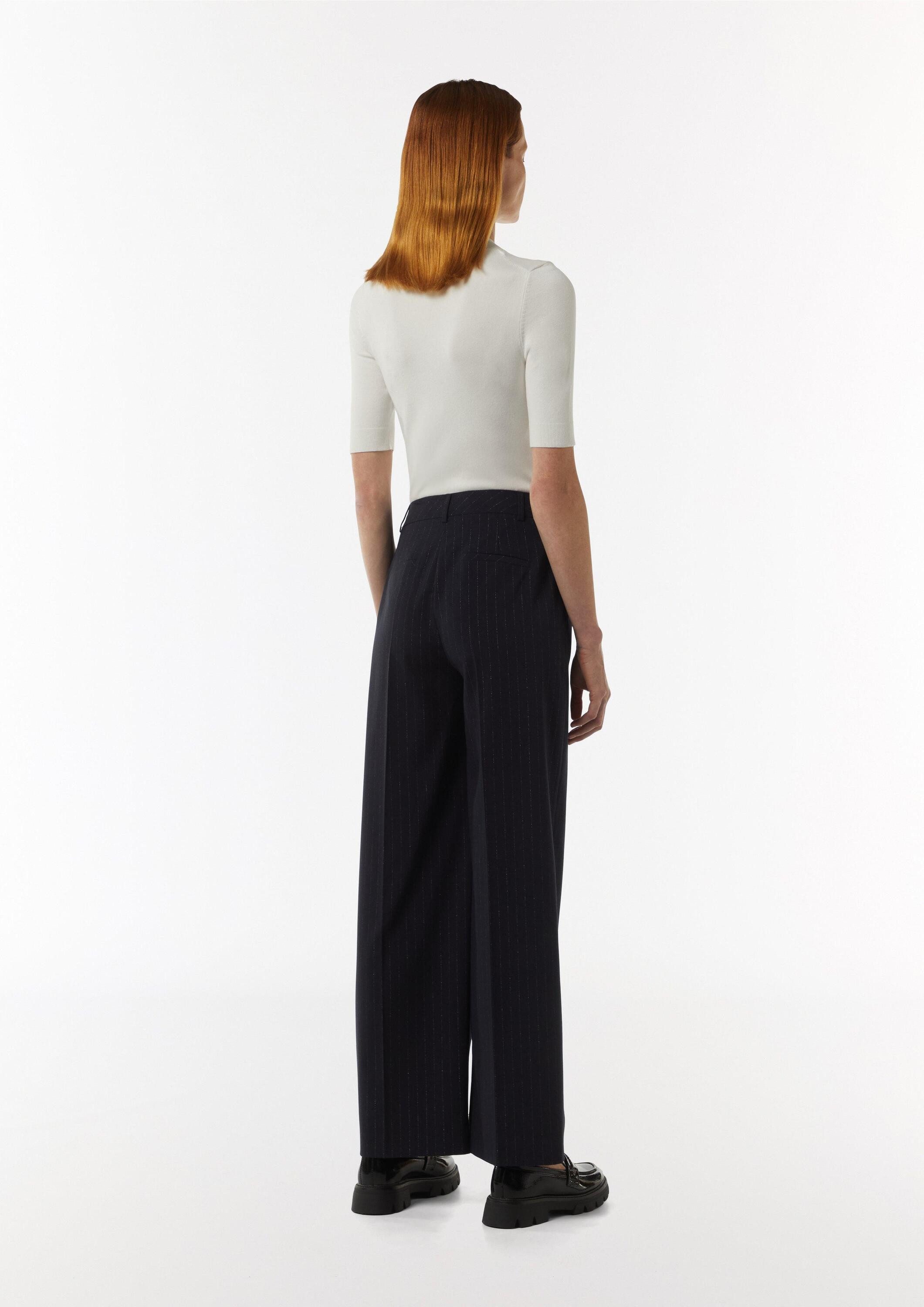 comma Chinos Hose Marlenehose mit dezentem Glitzergarn