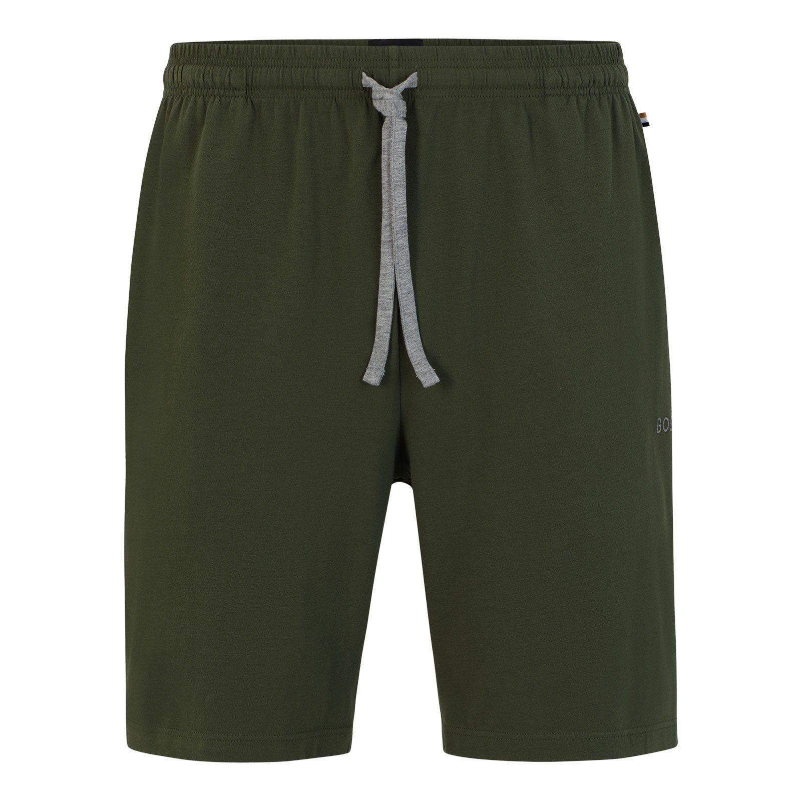 gesticktem dark green Shorts Short CW BOSS Markenlogo mit Mix&Match 306